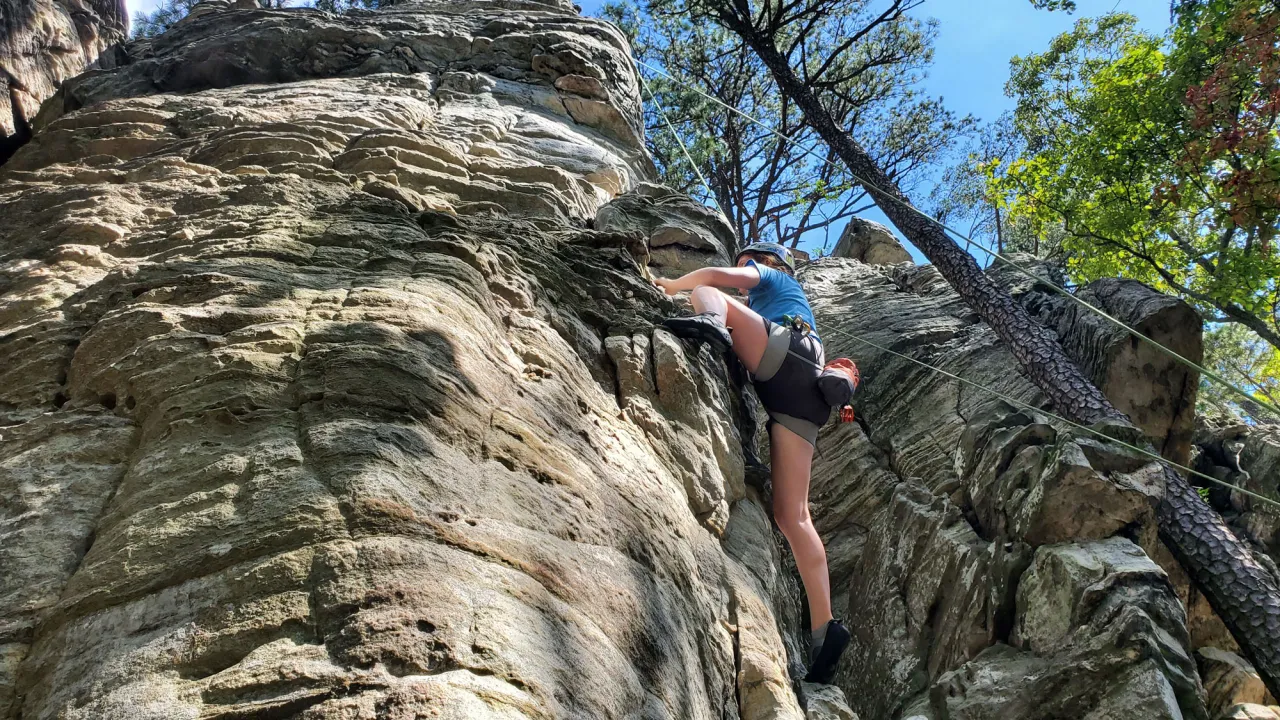 Rock climbing outside