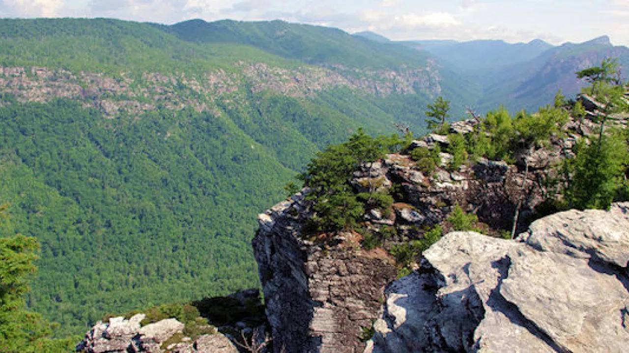 View from the top of shortoff looking over the linville gorge