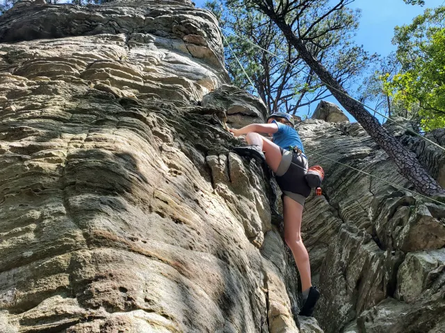 Rock climbing outside